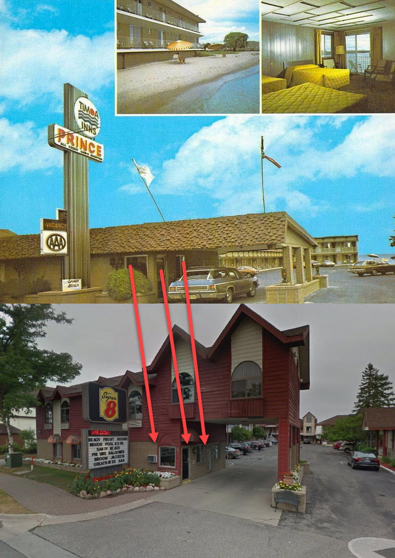 Super 8 by Wyndham Mackinaw  (Prince Timoa, Prince Motel) - Comparison Then Vs Now